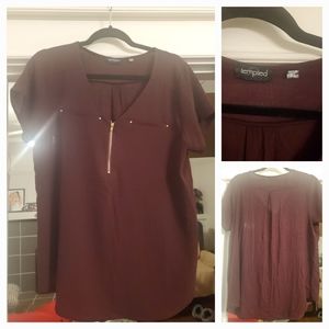 Tempted burgundy blouse